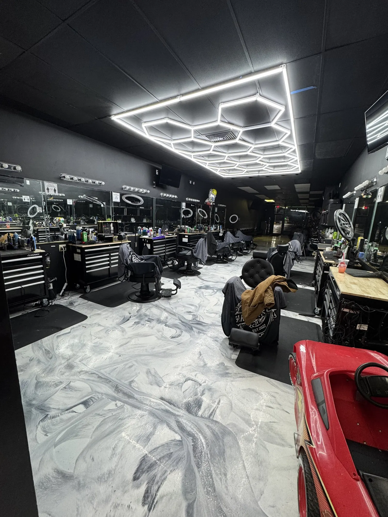 Barbershop lighting and wiring finished by Cory Home Repairs